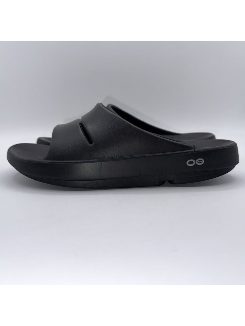 Oofos Ooahh Sandals Men’s 7 Women’s 9 Black Recovery Slip On Comfort Slides - Picture 3 of 10